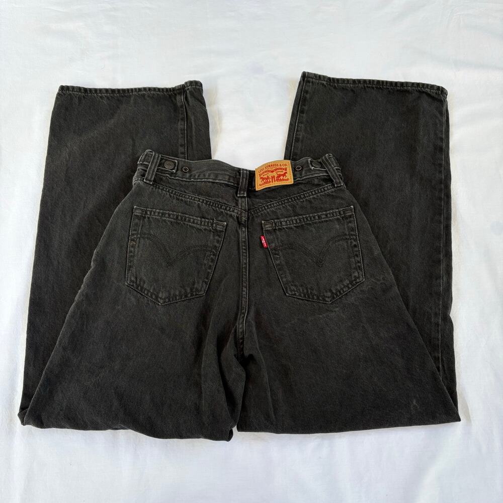 Levi’s Cinch Baggy Jeans Size 26 Black High Rise Wide Leg 100% Cotton